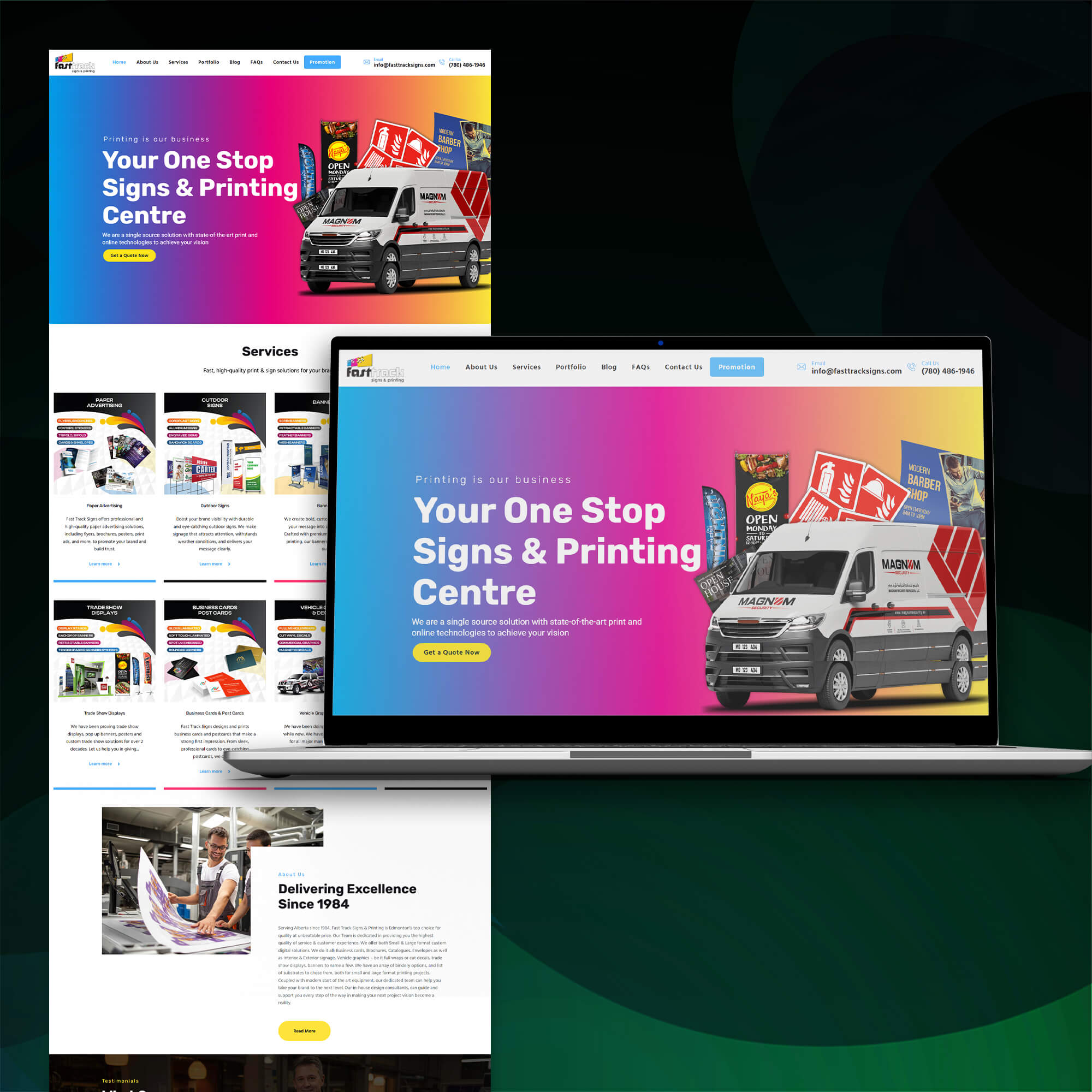 printing website development